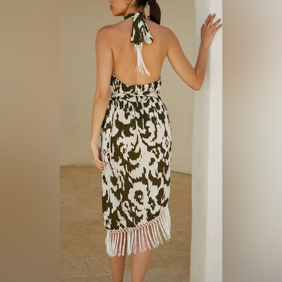 By Anthropologie Fringed Wrap Cover Up Dress - Picture 2 of 6